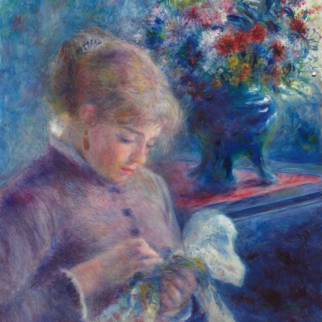 Pierre-Auguste Renoir - Jeune Femme cousant (1879)