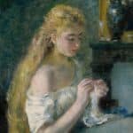Pierre-Auguste Renoir - Jeune femme au crochet (1875)