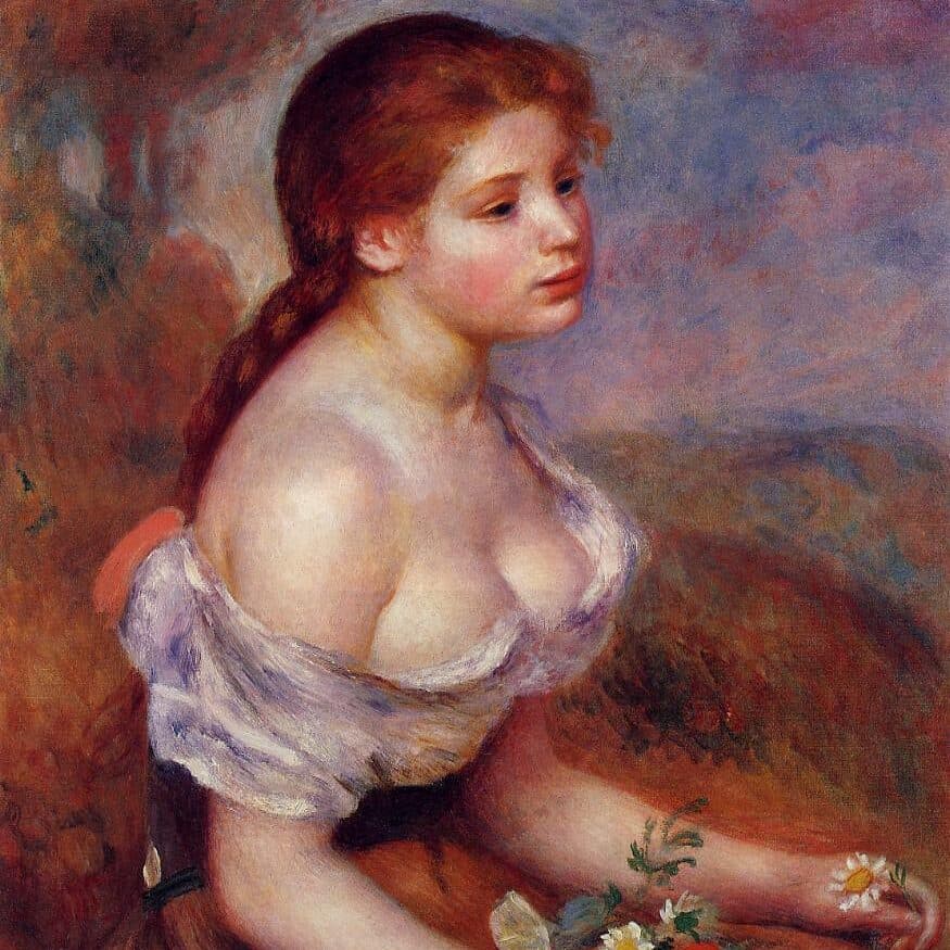 Pierre-Auguste Renoir - Jeune fille aux marguerites (1889)