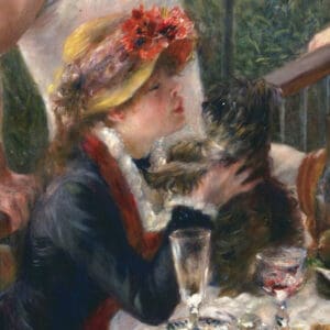 Pierre-Auguste Renoir - Le Déjeuner des canotiers (1880-1881), Détail : Femme avec chien