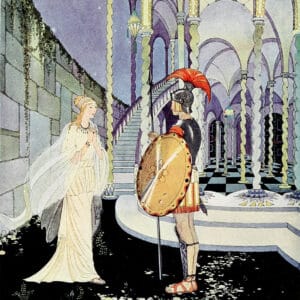 Illustration du mythe grec du Minotaure, par Virginia Frances Sterrett (1921)