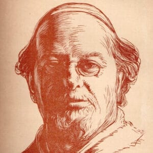Portrait de Rémy de Gourmont - par Pierre-Eugène Vibert, gravure