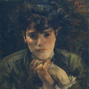 Portrait d'une jeune femme par Alfred Stevens (1867)