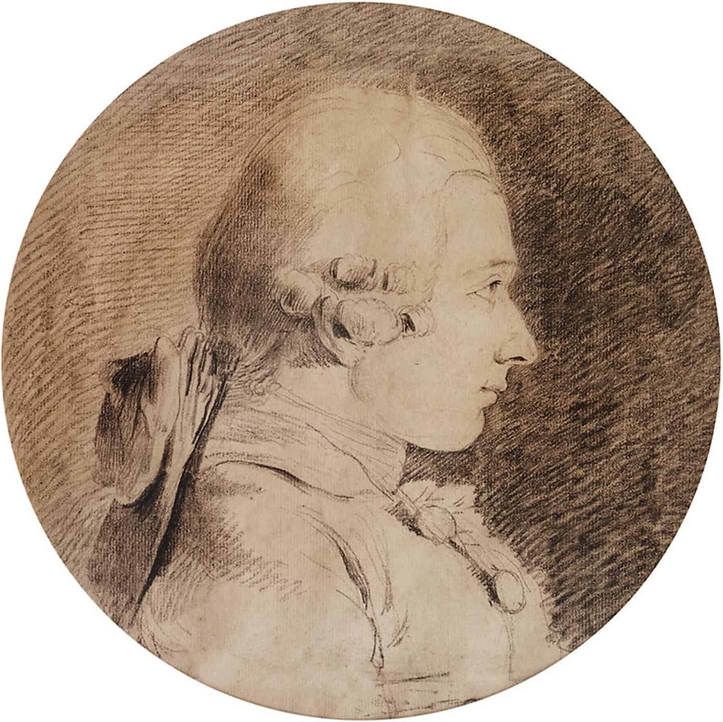 Profil supposé du marquis Donatien Alphonse François de Sade à 20 ans, par Charles van Loo (vers 1760-1762)