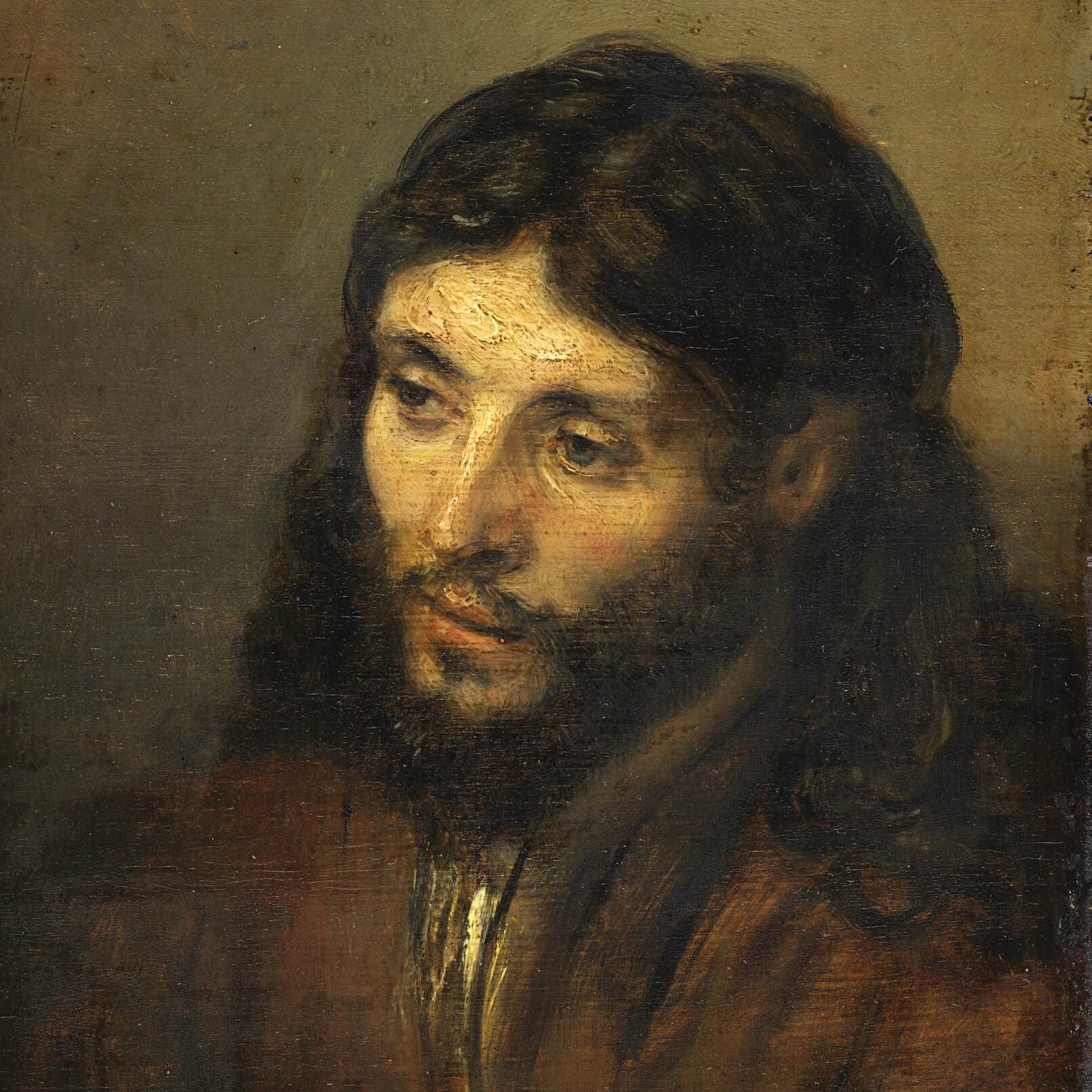 Rembrandt - Tête du Christ (entre 1645 et 1650)