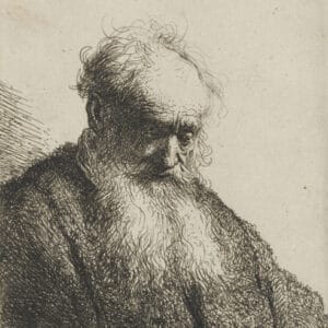 Rembrandt, Vieillard à la longue barbe blanche et à la tête penchée (XVIIe)
