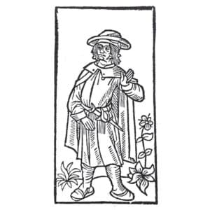 Représentation présumée de François Villon dans la plus ancienne édition de ses œuvres (Pierre Levet, 1489)