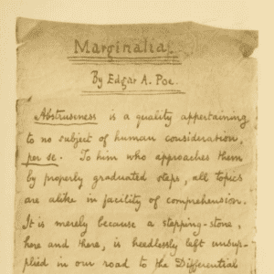 Reproduction du manuscrit de Marginalia