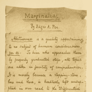 Reproduction du manuscrit de Marginalia