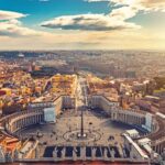 Rome, vue aérienne de la place Saint-Pierre (Vatican)