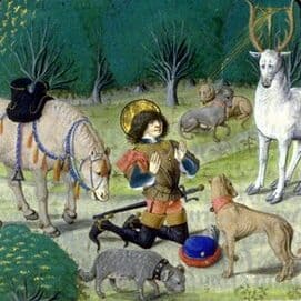 Saint-Hubert et le cerf - Art médiéval