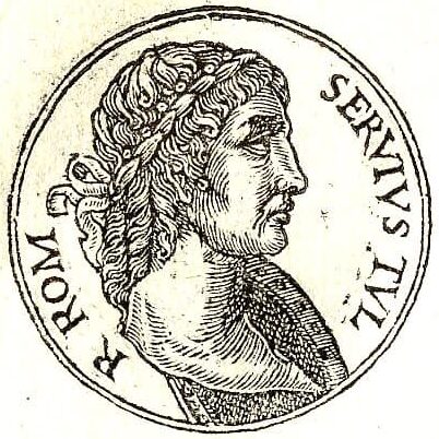 Servius Tullius est le 6e roi légendaire de la Rome antique et le second roi de la dynastie étrusque - portrait imaginaire de Guillaume Rouille (1553)