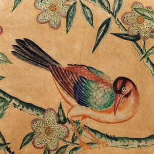 Oiseau sur une branche fleurie - Set of Painted Wallpapers, Chinese for the European Market (detail), second half of the 18th century