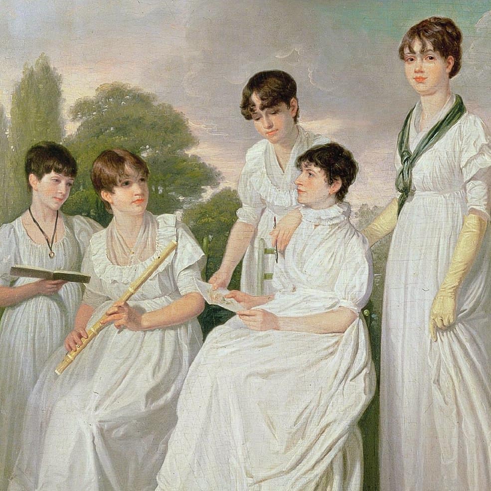 Sir George Hayter - Portrait d'une mère et ses quatre filles