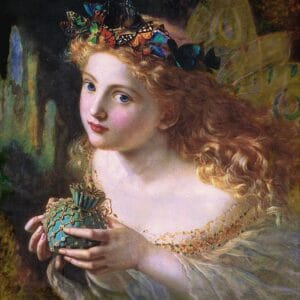 Sophie Gengembre Anderson - Take the Fair Face of Woman, and Gently Suspending, With Butterflies, Flowers, and Jewels Attending, Thus Your Fairy is Made of Most Beautiful Things