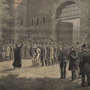 Sortie d'un condamné de la Roquette, Petit Journal (1891)