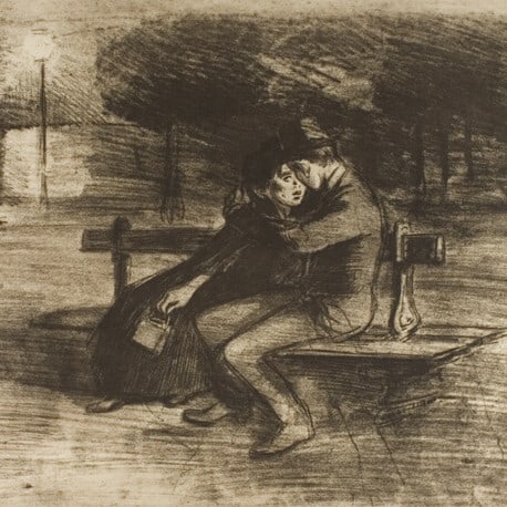 Théophile-Alexandre Steinlen, Amoureux sur un banc (1902)