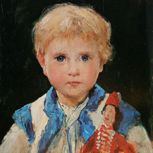 Paul Anker, Enfant au pantin (1875)