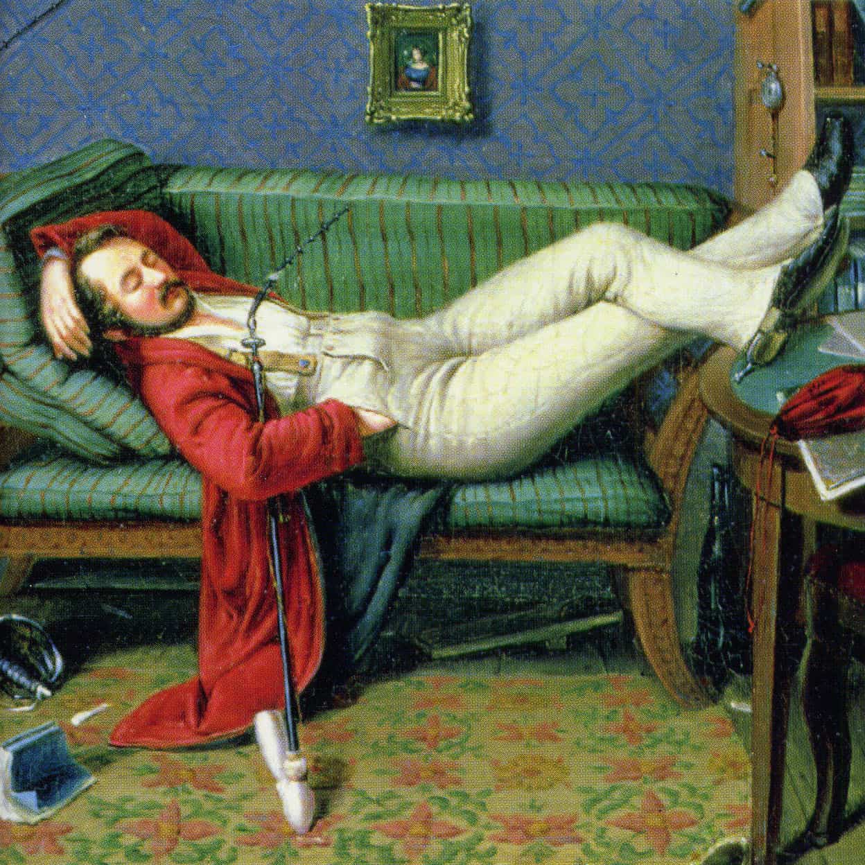 Theodore Franken, ou Frank - Gentilhomme allongé sur un canapé