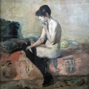 Toulouse-Lautre, Etude de nu. Femme assise sur un divan