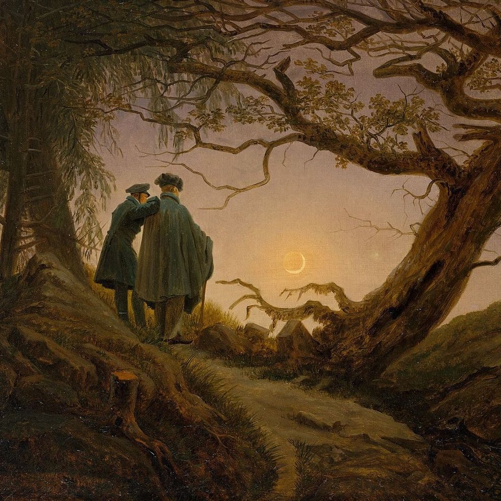 Caspar David Friedrich - Deux hommes contemplant la Lune (vers 1825-30)