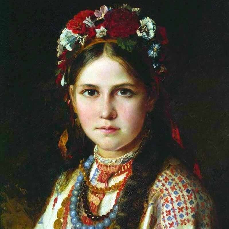 Nikolay Rachkov, Jeune fille ukrainienne (2nde moitié du XIXe siècle, Musée d'histoire régionale de Tchernihiv, Ukraine)