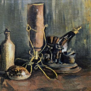 Van Gogh - Nature morte aux bouteilles et au coquillage Porcelaine (1884-1885)