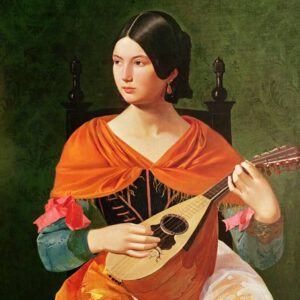 Vekoslav Karas - Jeune femme avec une mandoline (1845-47)