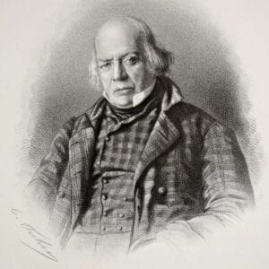 Victor Frond - Portrait gravé du chansonnier Béranger (1865)
