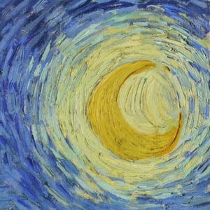 Vincent Van Gogh - La Nuit étoilée (1889), Détail - Lune