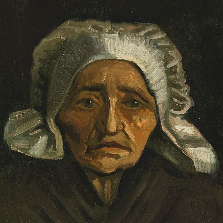 Vincent Van Gogh - Tête d'une paysanne avec une coiffe blanche (1884)