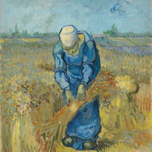 Vincent van Gogh - Paysanne liant des bottes de paille (1889), d'après Millet