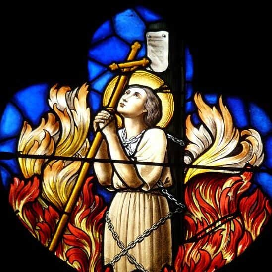 Vitrail représentant Jeanne d'Arc - église Notre Dame des Vertus, Aubervilliers