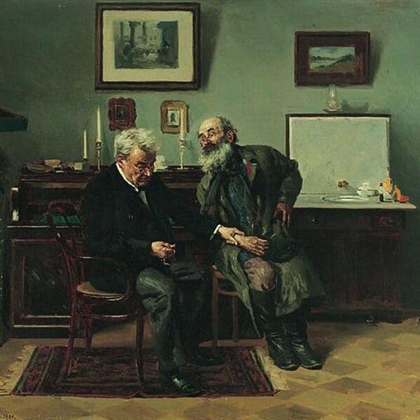 Vladimir Makovsky - Chez le Docteur (1900)
