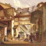 Wilhelm Heine - Vieille rue chinoise à Canton (1856)