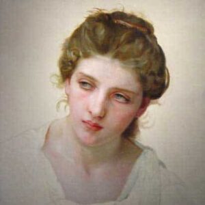 William Adolphe Bouguereau, étude d'une tête d'une femme blonde