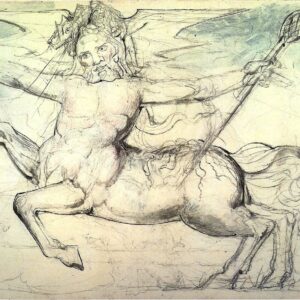 William Blake - Le centaure Cacus menace Vanni Fucci - illustration de Dante, Divine Comédie, L'Enfer, Chant XXV, 12-33