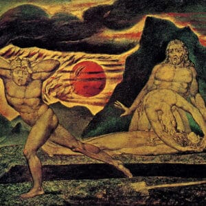 William Blake - Le corps d'Abel trouvé par Adam et Ève (1825)