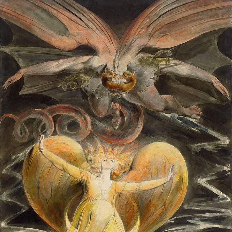 William Blake : Le grand Dragon Rouge et la Femme vêtue de soleil