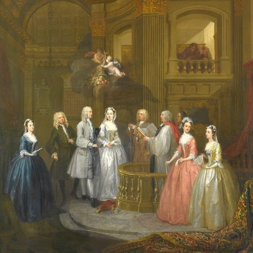 William Hogarth - Mariage de Stephen Beckingham et Mary Cox (1729)