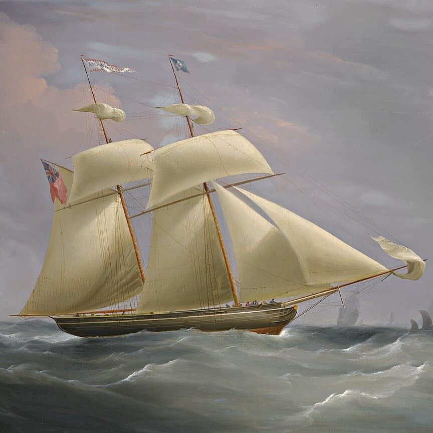 William John Huggins, The topsail schooner