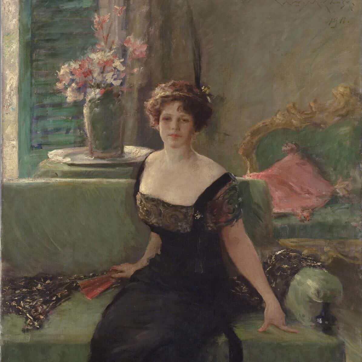 William Merritt Chase, Portrait de dame en noir