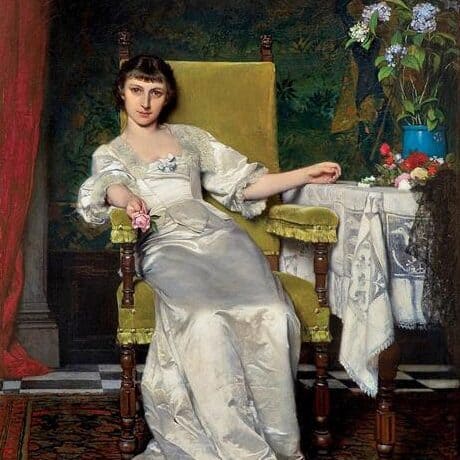 Wladyslaw Czachorski - A Lady with rose (1879)