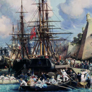 Le port de Brest (1864) de Jules Noël (1815 – 1881), huile sur toile, musée des beaux-arts de Brest. 