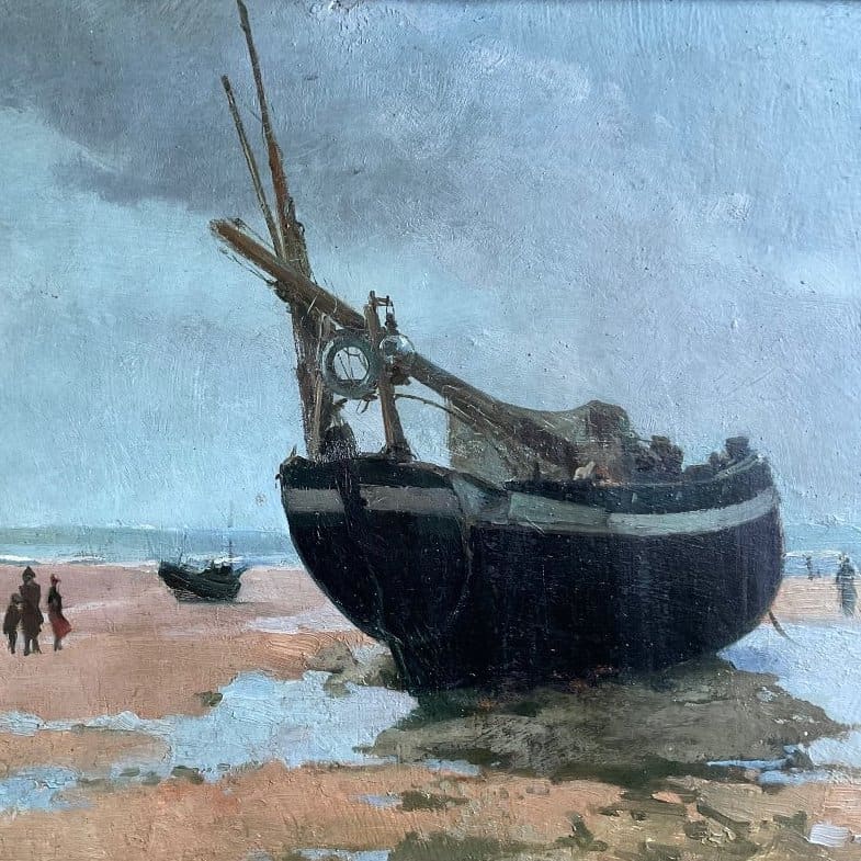 Louis Carrier Belleuse, Bateaux échoués et calfeutrage sur la plage de Berck (XIXe)